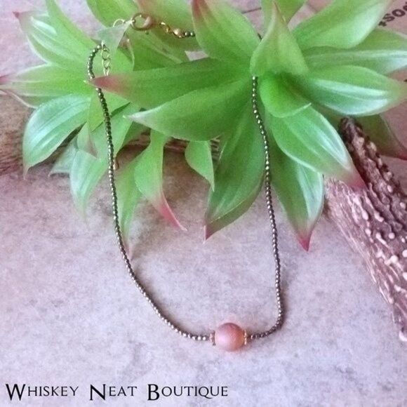 Sunstone Brown Glass Seed Beads Boho Necklace Earthtones - Picture 1 of 9